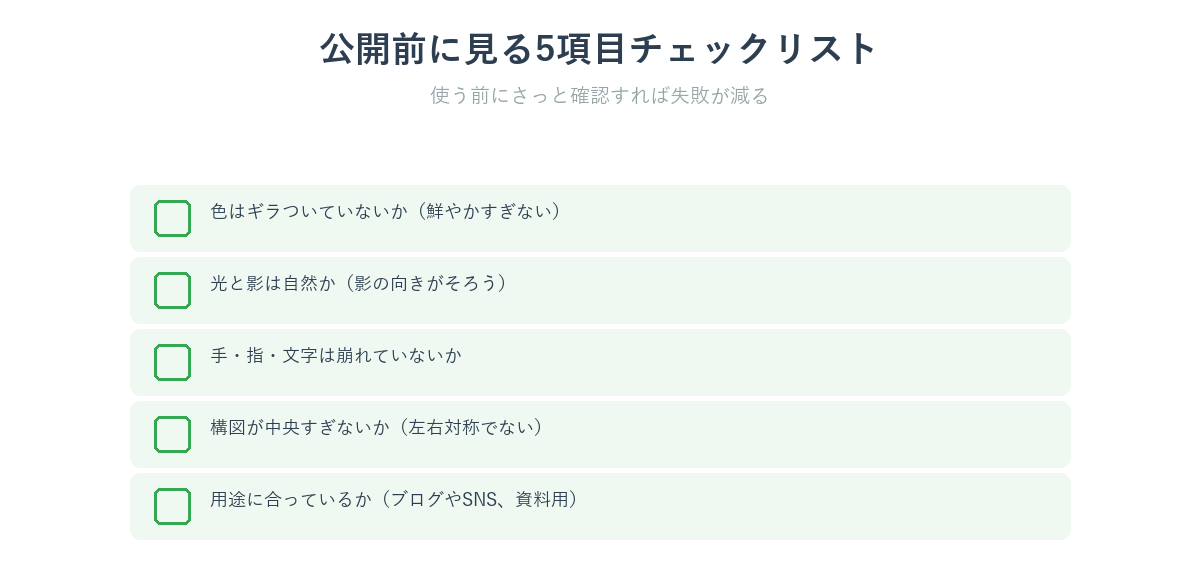 AI画像を公開する前に見る5項目チェックリスト