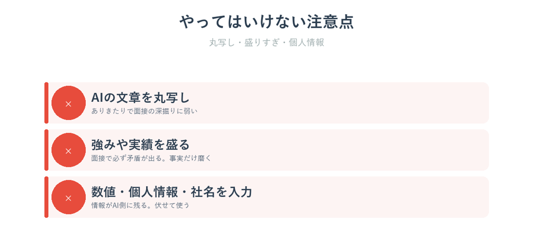 ChatGPTで自己PRを作るときにやってはいけない注意点