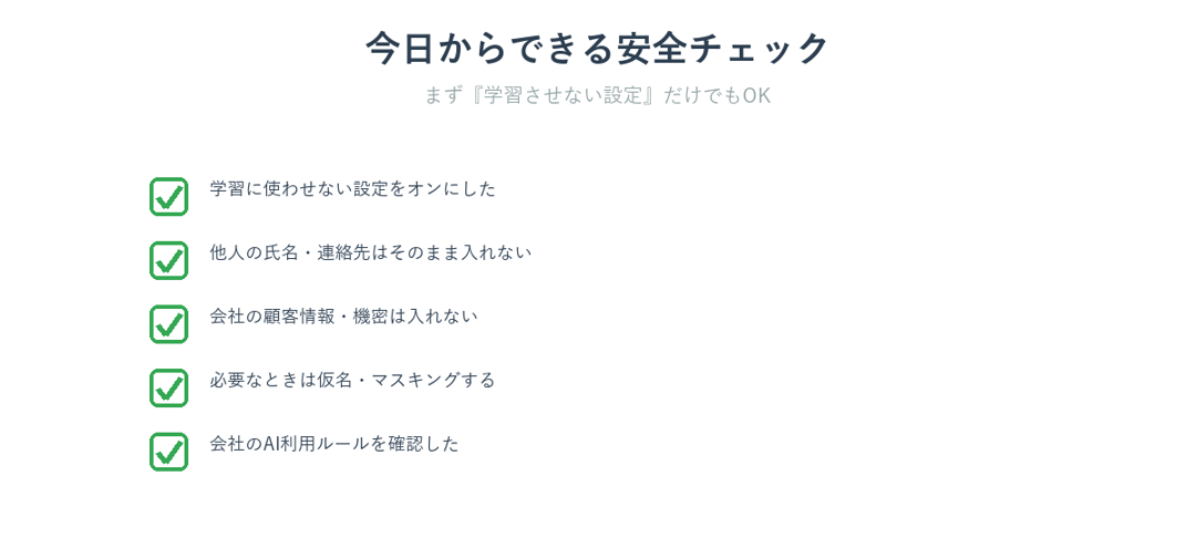 AIと個人情報の今日からできるセルフチェックリスト