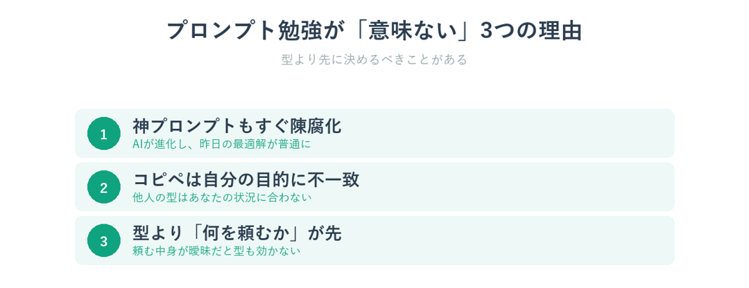 プロンプトの勉強が意味ない3つの理由