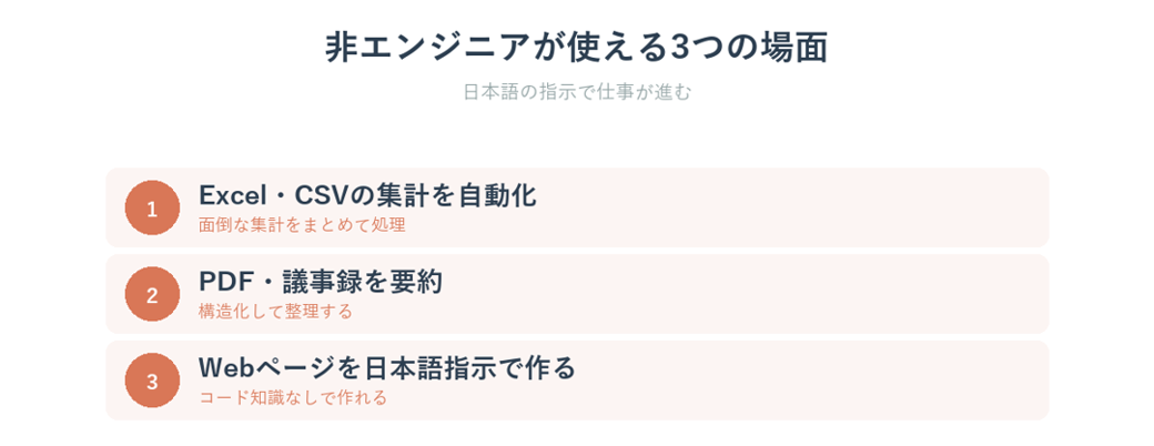 非エンジニアがClaude Codeを使える3つの場面