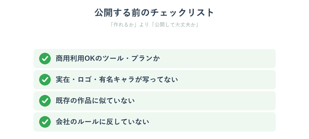 AI画像を公開する前のチェックリスト