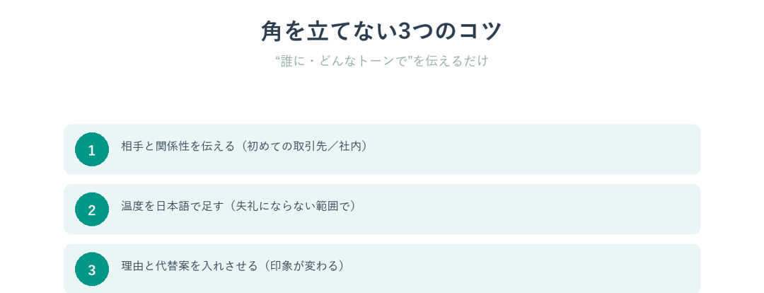 角を立てないための3つのコツ